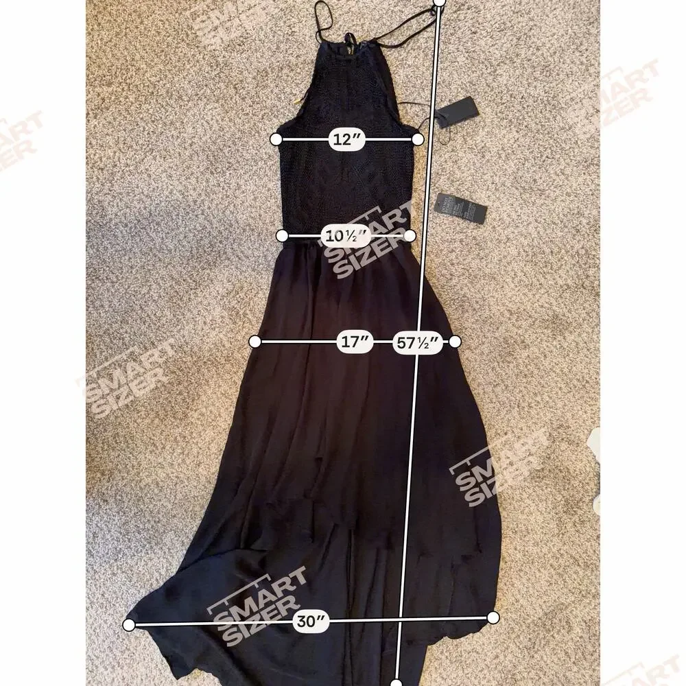 Guess Hi Low Halter top Dress XS Black Chiiffon NWT - Picture 2 of 7